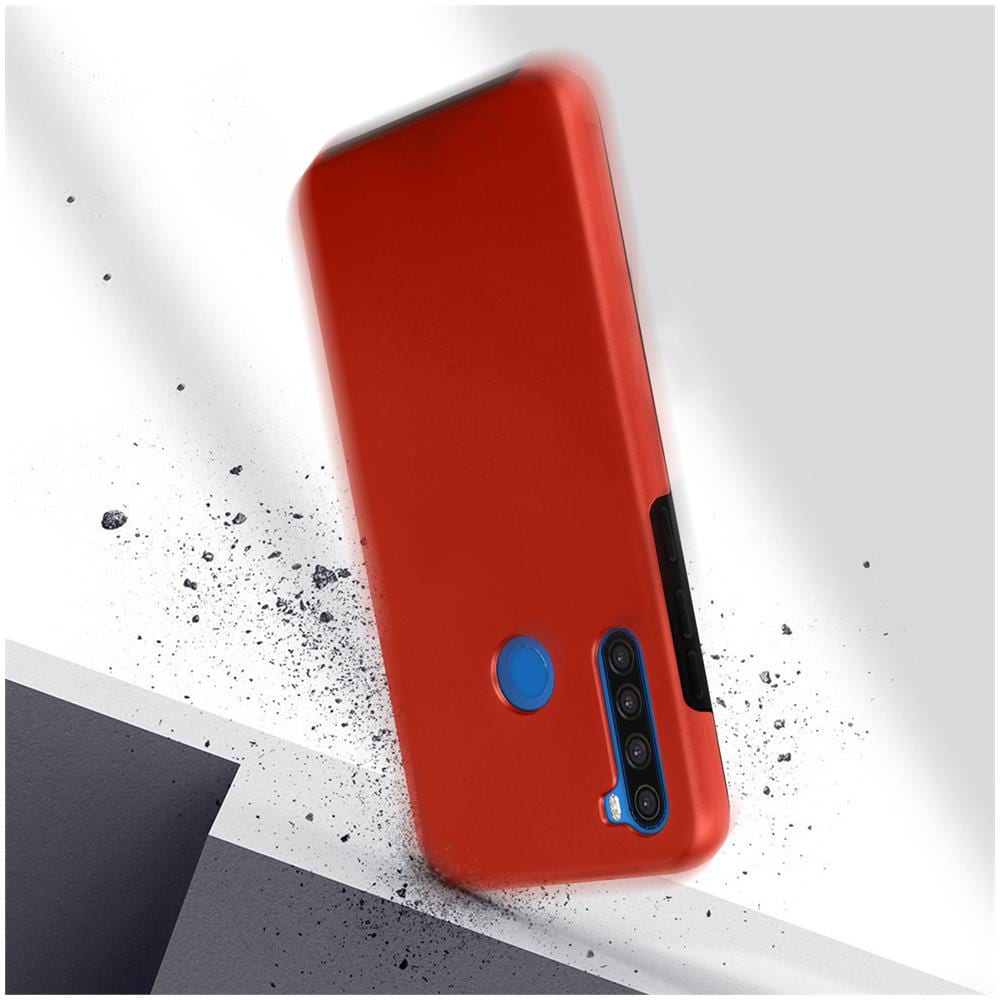 Cover Xiaomi Redmi Note 8 / 8 2021 Retro Rigido E Fronte Flessibile - Rossa - Foto 5