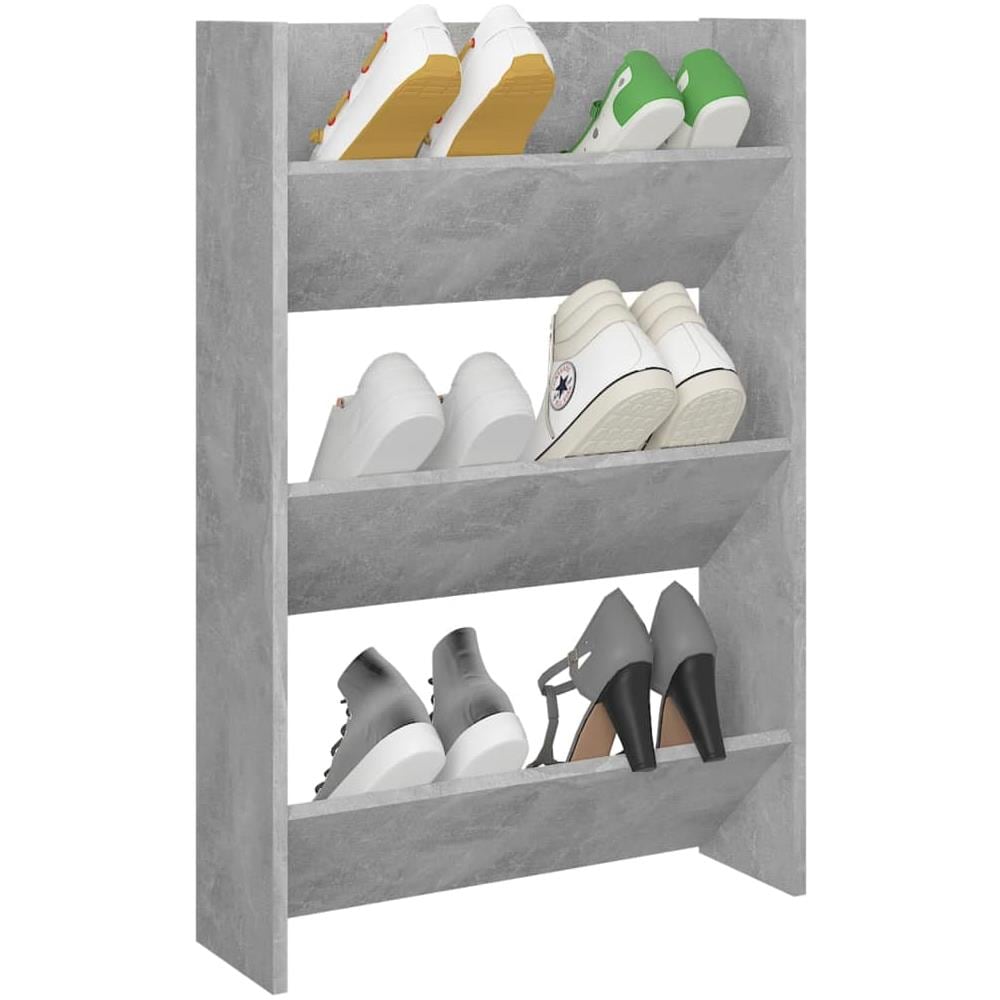 Scarpiera a Muro Grigio Cemento 60x18x90cm in Legno Multistrato - Foto 3