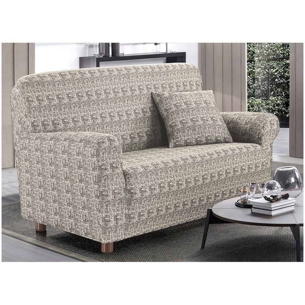 Copridivano Antimacchia Elasticizzato Divano Penisola Angolare Componibile Fantasy 3 Posti Panna - Foto 1