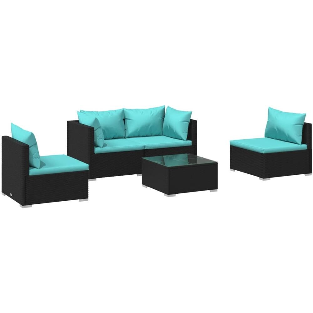 Set Divani da Giardino 5 pz con Cuscini in Massello di Acacia vidaXL