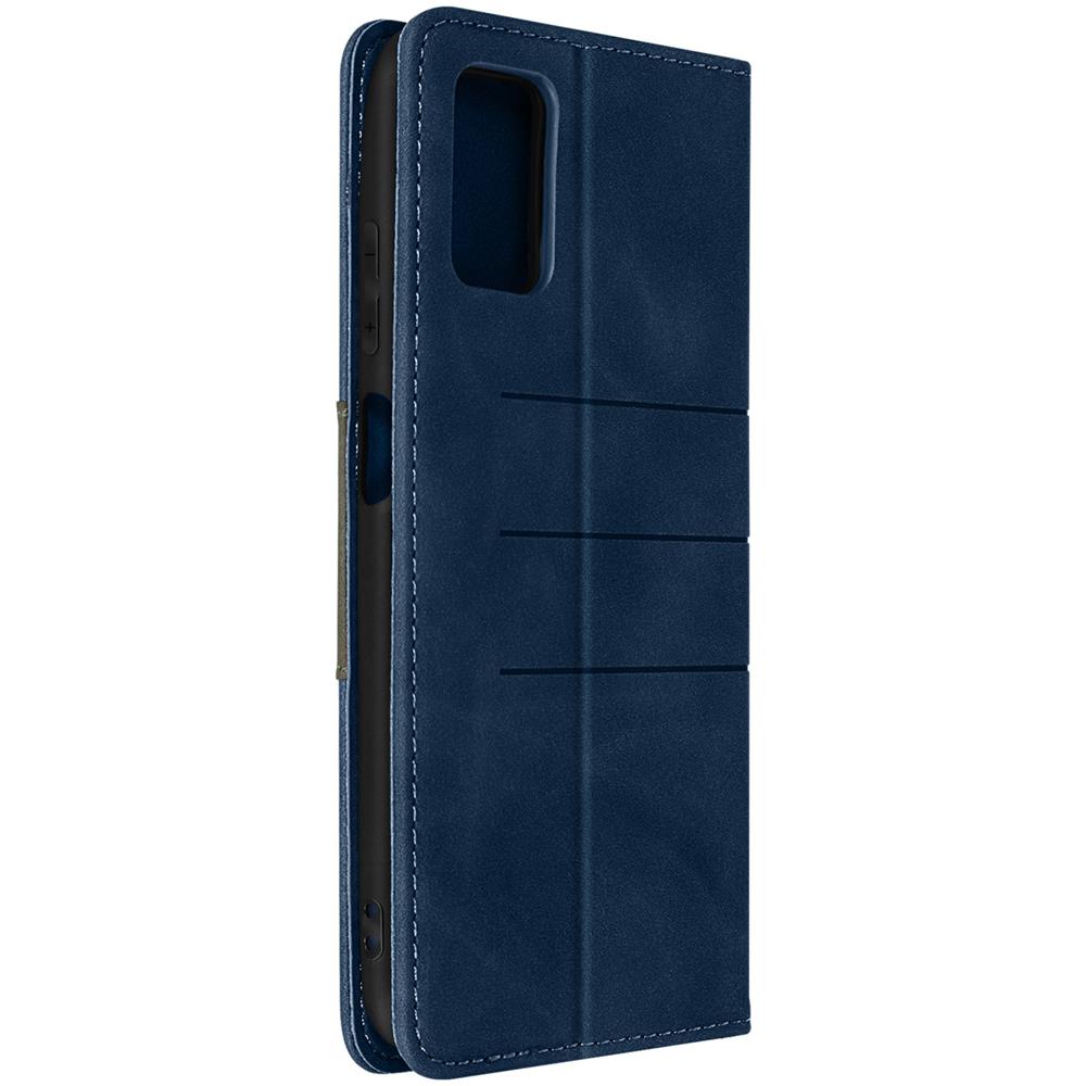 Custodia Similpelle Soft-touch Galaxy A03s Funzione Supporto Blu - Foto 1