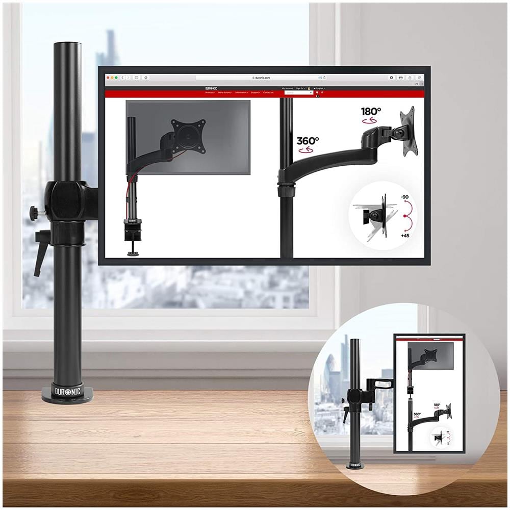 Dm351x2 Supporto Monitor Da Scrivania Con Morsetto - Braccio Monitor Da Tavolo In Alluminio - Altezza Regolabile E Orientabile - Compatibilità Universale Con Schermi Tv Monitor Con Vesa 100*100 - 1 Braccio Estensore - Foto 5