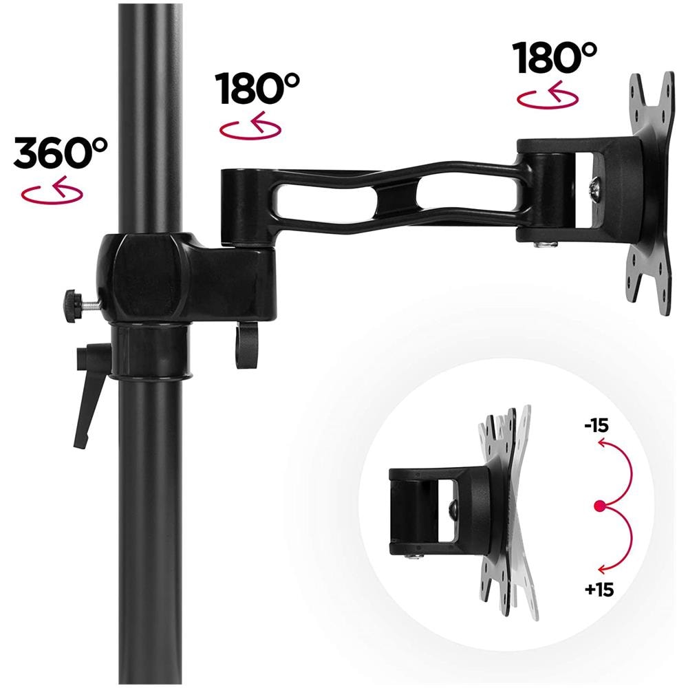 Dm351x2 Supporto Monitor Da Scrivania Con Morsetto - Braccio Monitor Da Tavolo In Alluminio - Altezza Regolabile E Orientabile - Compatibilità Universale Con Schermi Tv Monitor Con Vesa 100*100 - 1 Braccio Estensore - Foto 2