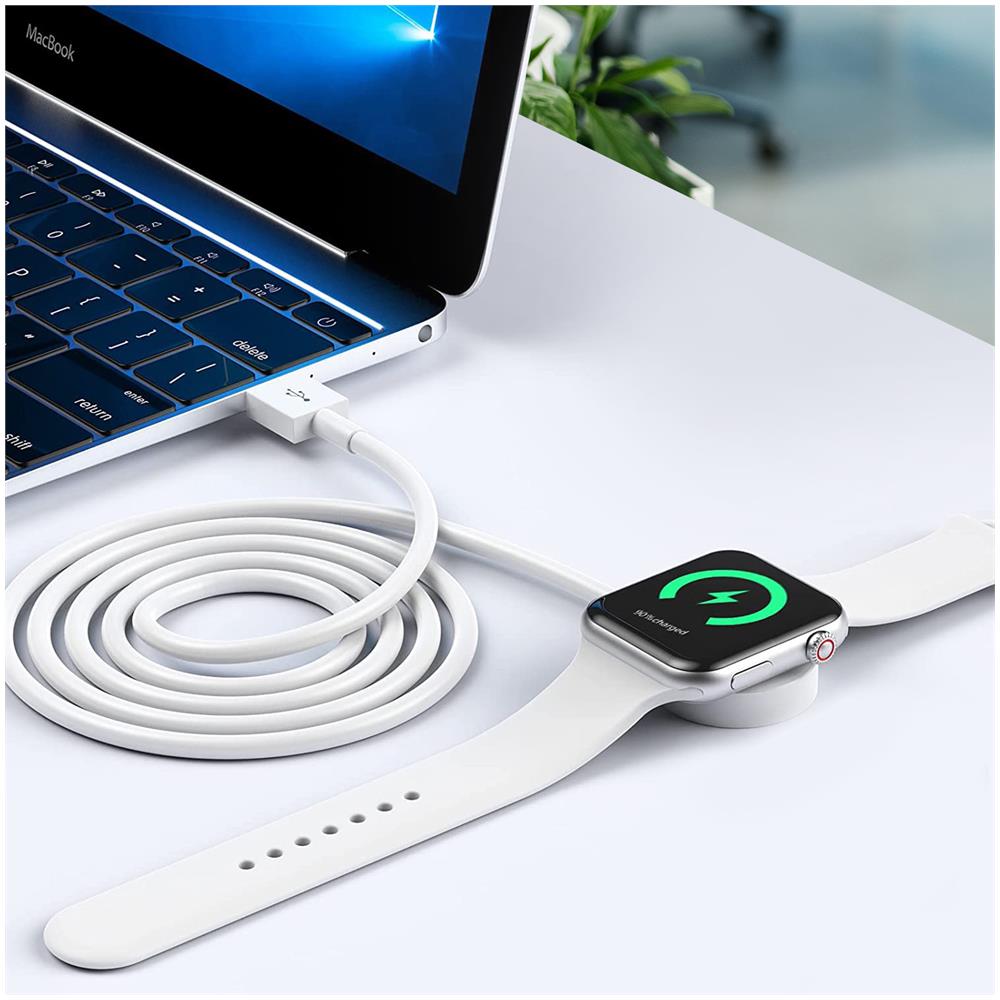 Cavo Magnetico Per Apple Watch Potenza 3w Connettore Usb 1,2m Swissten Bianco - Foto 2