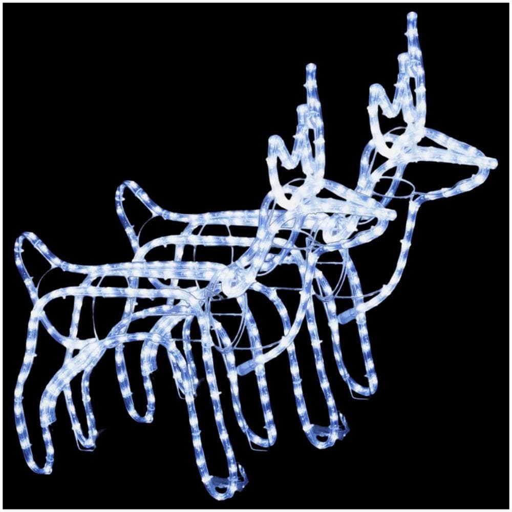 Figure Natalizie Renne 2 Pz Bianco Freddo 60x30x60 Cm - Foto 2