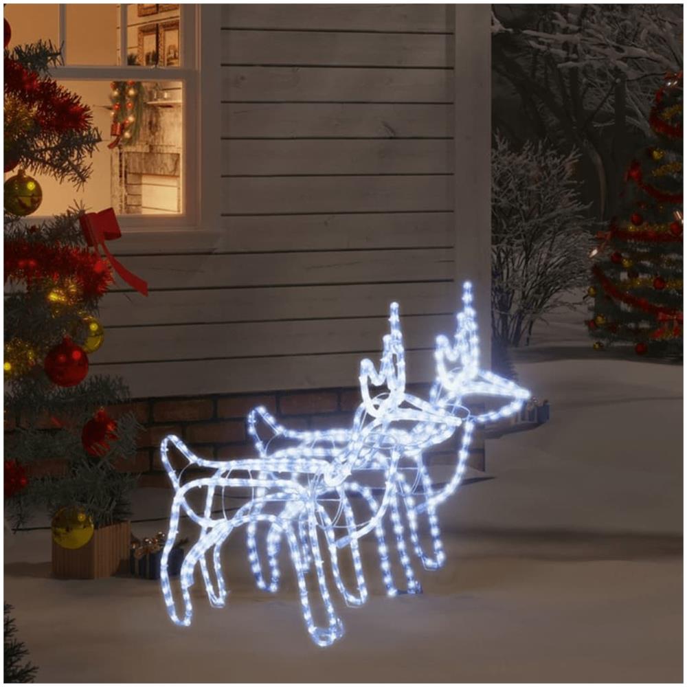 Figure Natalizie Renne 2 Pz Bianco Freddo 60x30x60 Cm - Foto 1