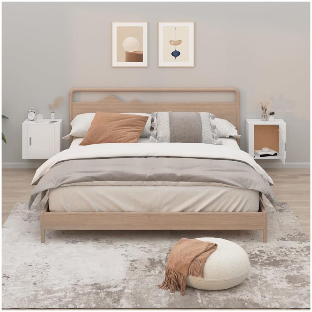 Comodini A Muro 2 Pz Bianchi 50x36x47 Cm - Foto 1