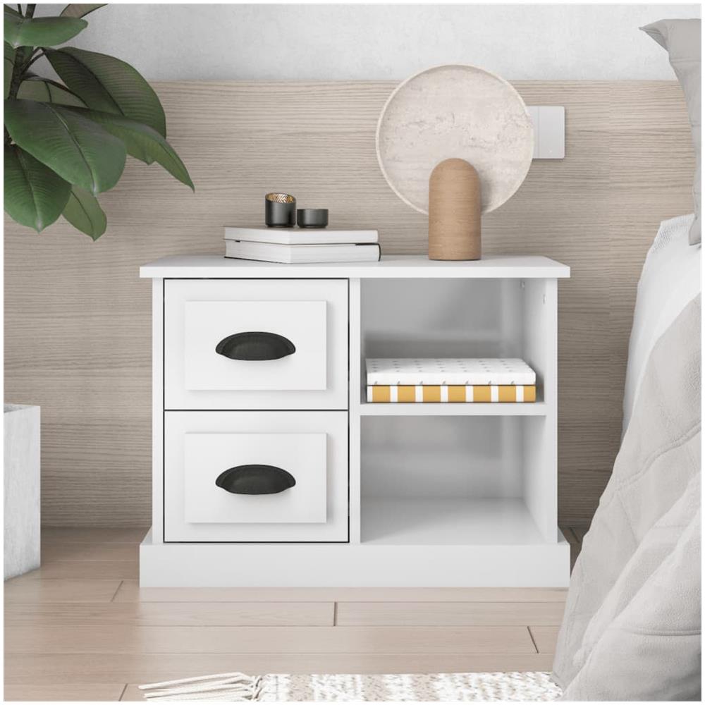 Comodino Bianco Lucido 60x35,5x45 Cm - Foto 1