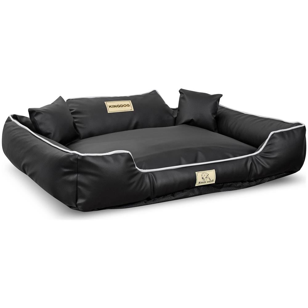 115x95 cm KINGDOG Cuccia per cani in ecopelle nera personalizzabile - Foto 2