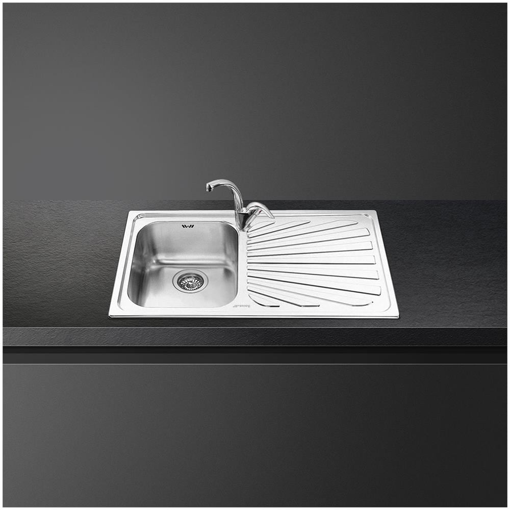 SP861D Lavello da incasso in Acciaio Inox Satinato Satinato con 1 Vasca Dimensioni 86 x 50 cm - Foto 2