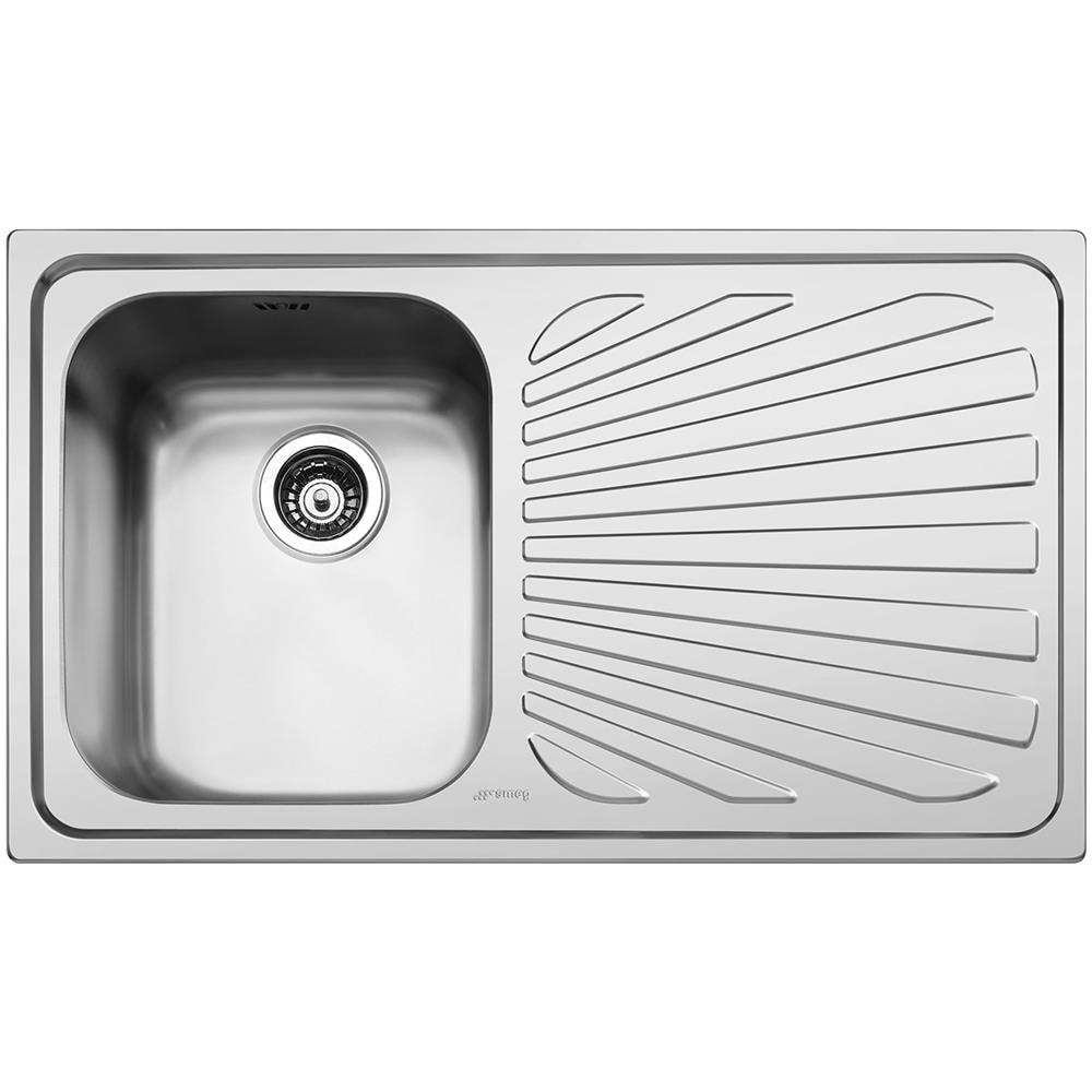 SP861D Lavello da incasso in Acciaio Inox Satinato Satinato con 1 Vasca Dimensioni 86 x 50 cm - Foto 1