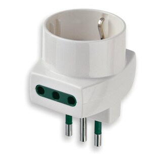 Adattatore Da Spina Italiana 10A A Presa Schuko – Bianco, 250V