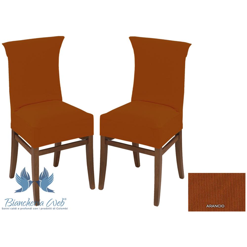 Coppia Coprisedia Con Schienale New York In Tinta Unita L.T Coprisedia Alta Arancio - Foto 1