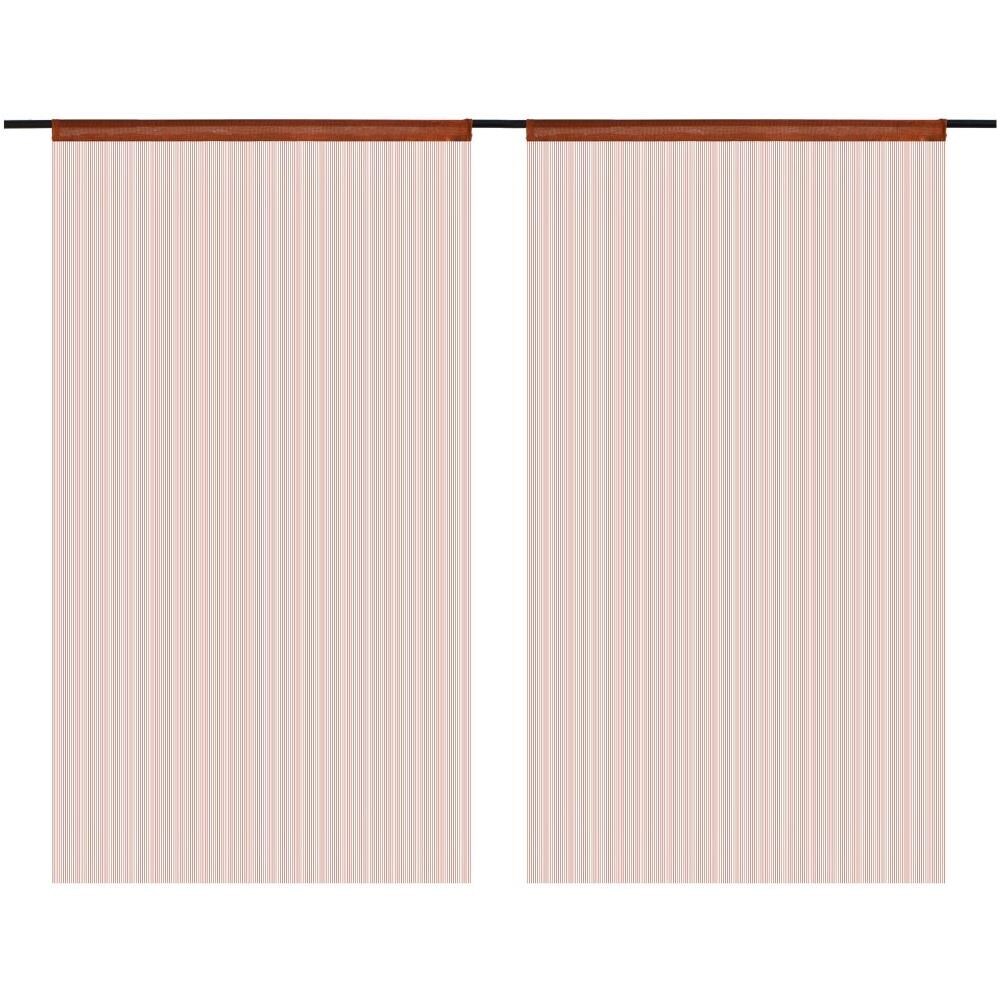 2 Pz Tende A Fili 100x250 Cm Marroni - Foto 2