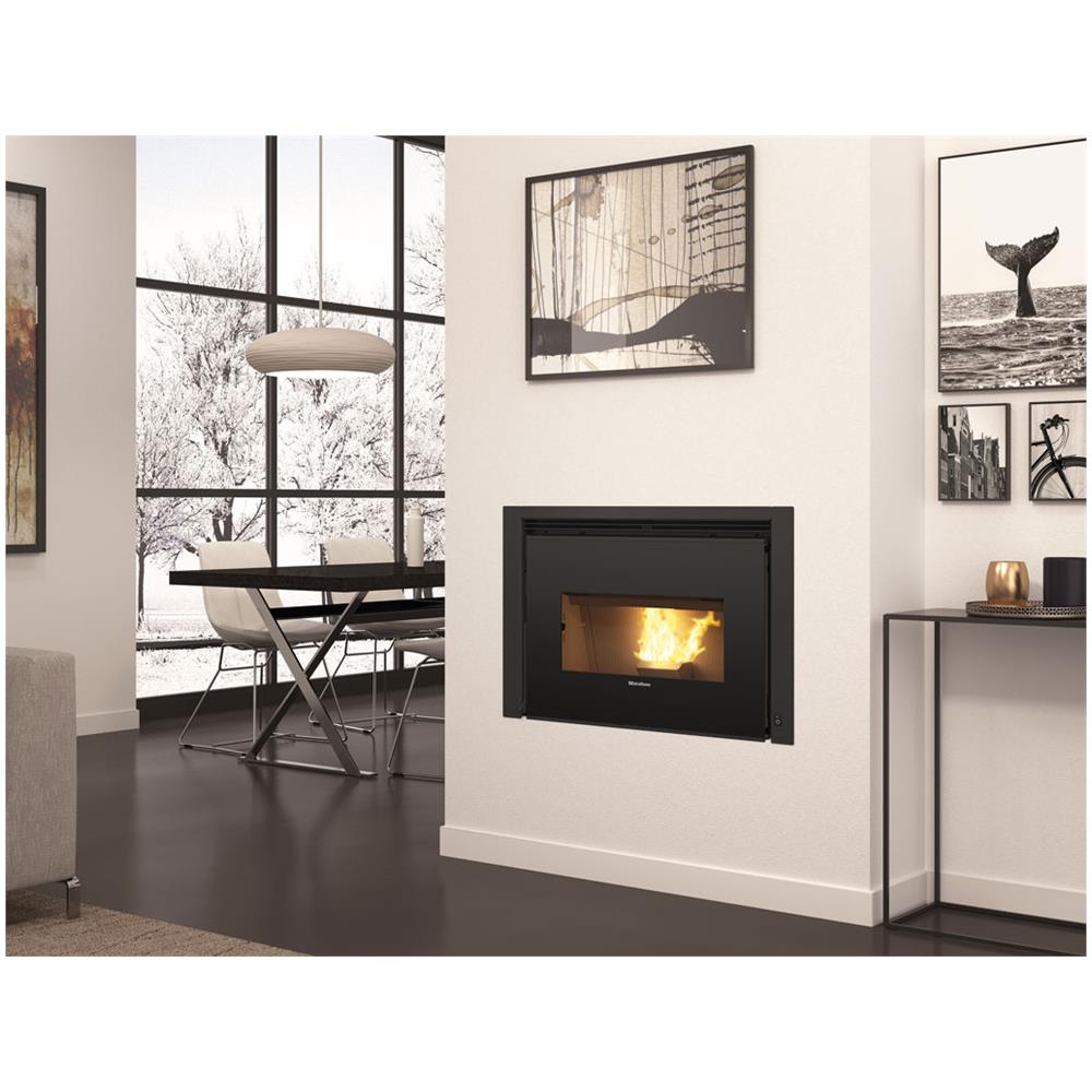 Inserto a Pellet Comfort P85 Potenza Termica 12 kW 344 m3 Riscaldabili Colore Nero - Foto 2