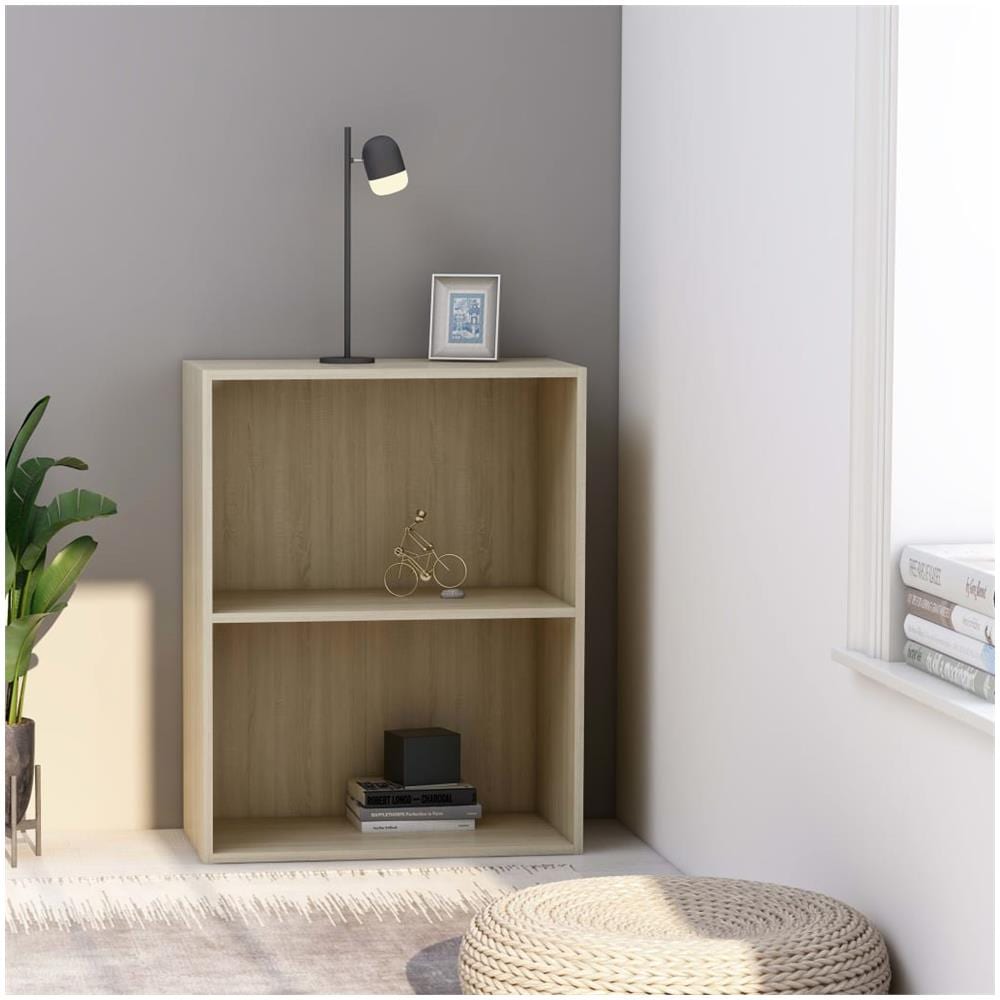 Libreria A 2 Ripiani Rovere Sonoma 60x30x76,5 Cm In Truciolato - Foto 1