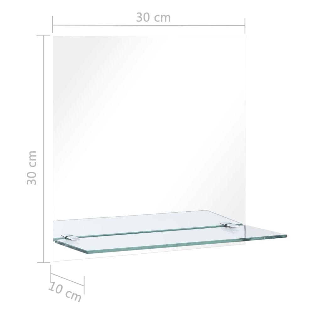 Specchio Da Parete Con Mensola 30x30 Cm In Vetro Temperato - Foto 6