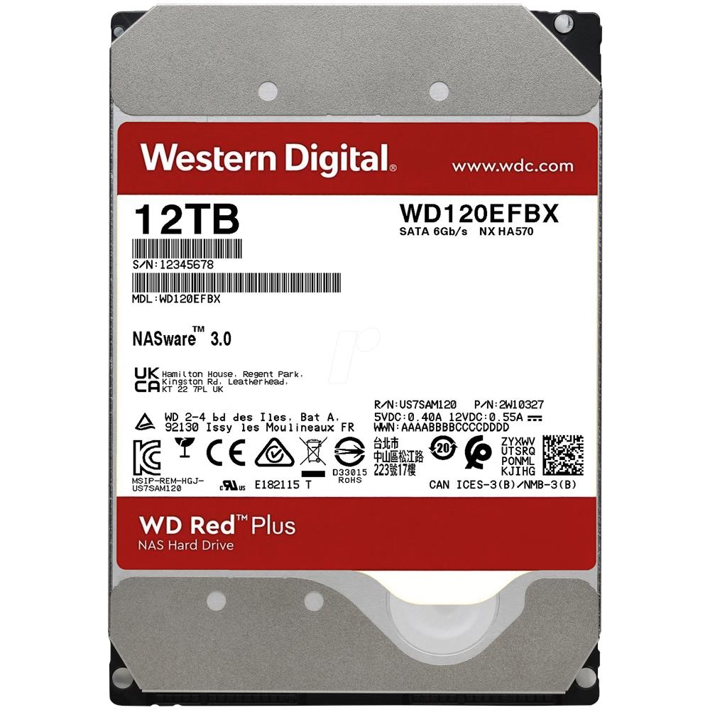 Hard Disk per NAS WD Red Plus 12 TB 3.5" Interfaccia Sata III 6 GB / s Buffer 256 GB 7200 Rpm - Foto 2