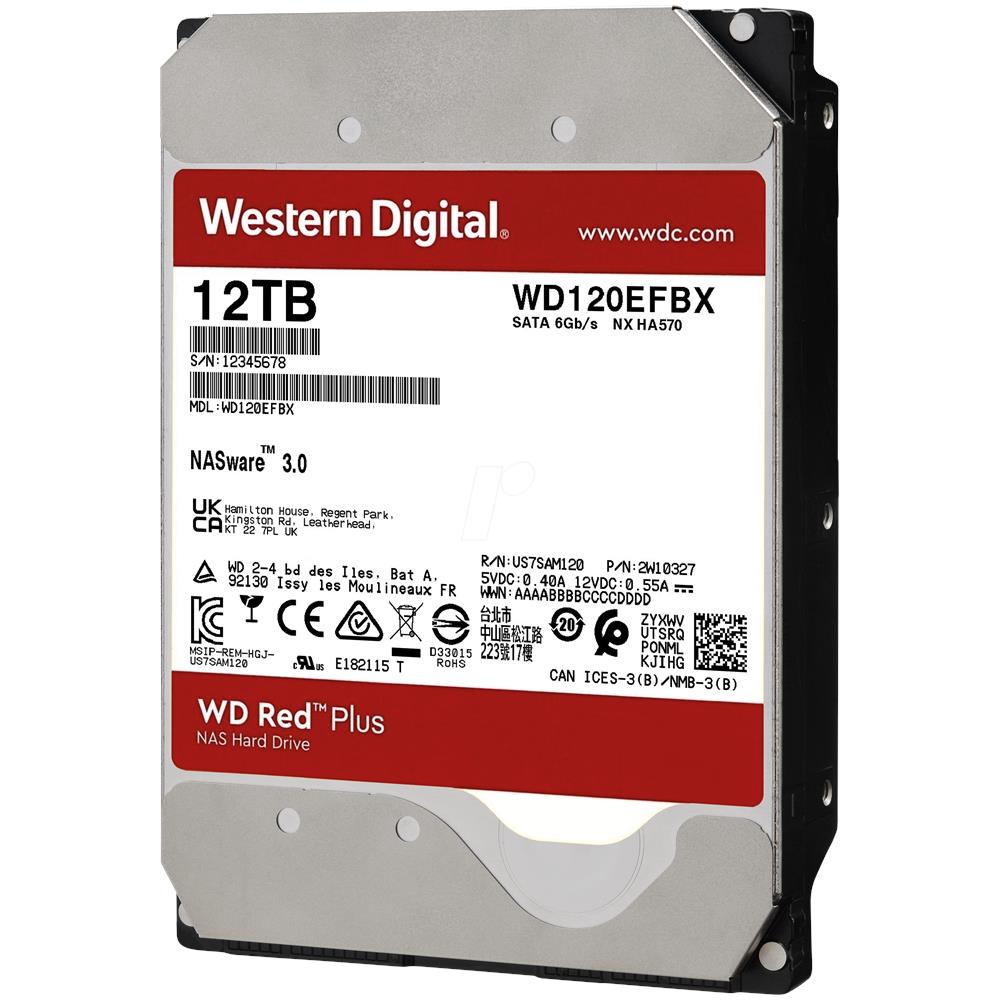 Hard Disk per NAS WD Red Plus 12 TB 3.5" Interfaccia Sata III 6 GB / s Buffer 256 GB 7200 Rpm - Foto 3
