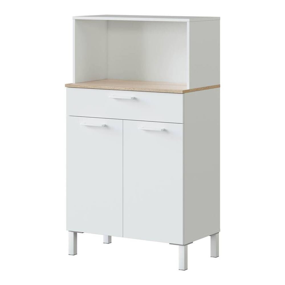 Buffet ""kira"" 2 Porte + 1 Cassetto - 126 X 72 X 40 Cm - Bianco - Foto 1