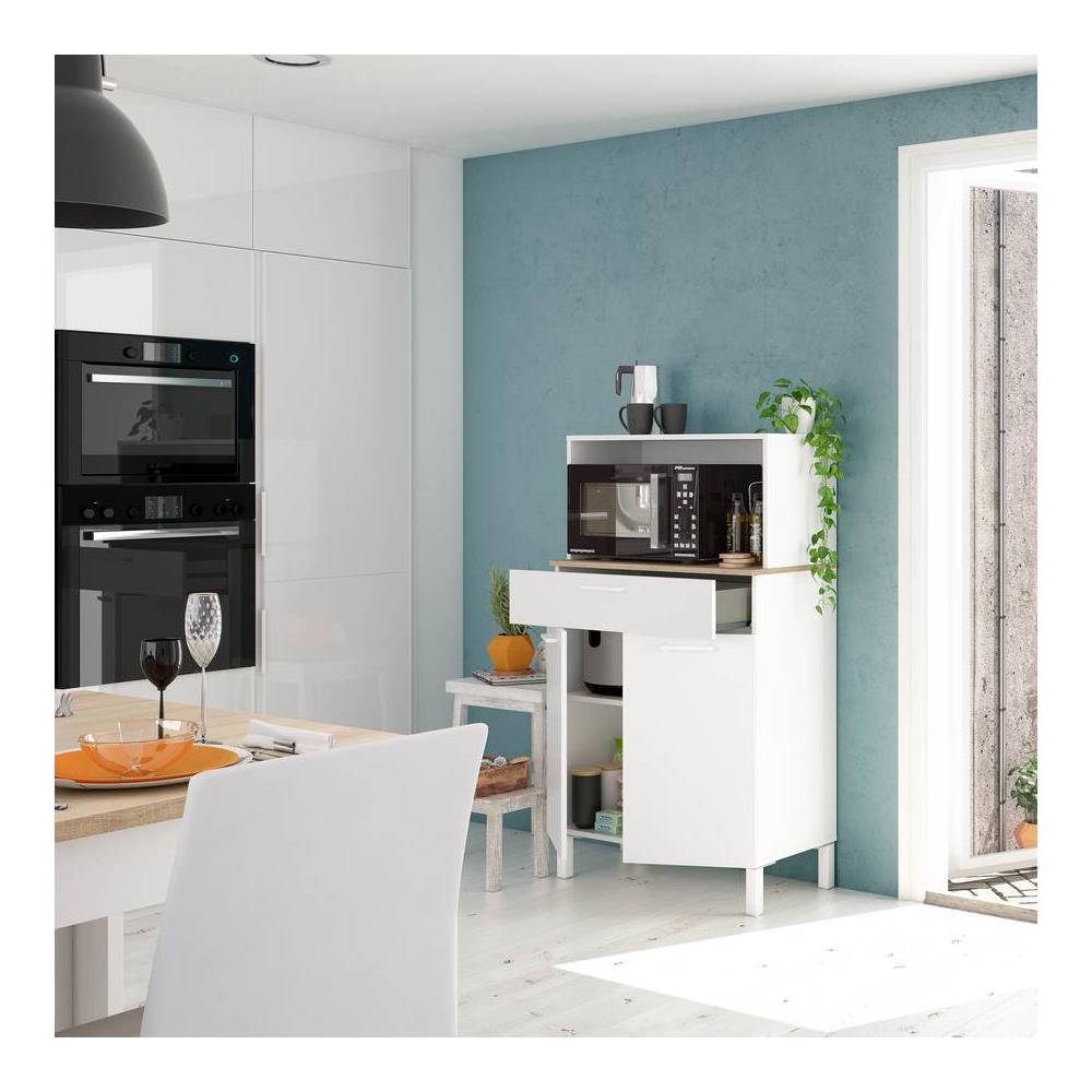 Buffet ""kira"" 2 Porte + 1 Cassetto - 126 X 72 X 40 Cm - Bianco - Foto 2