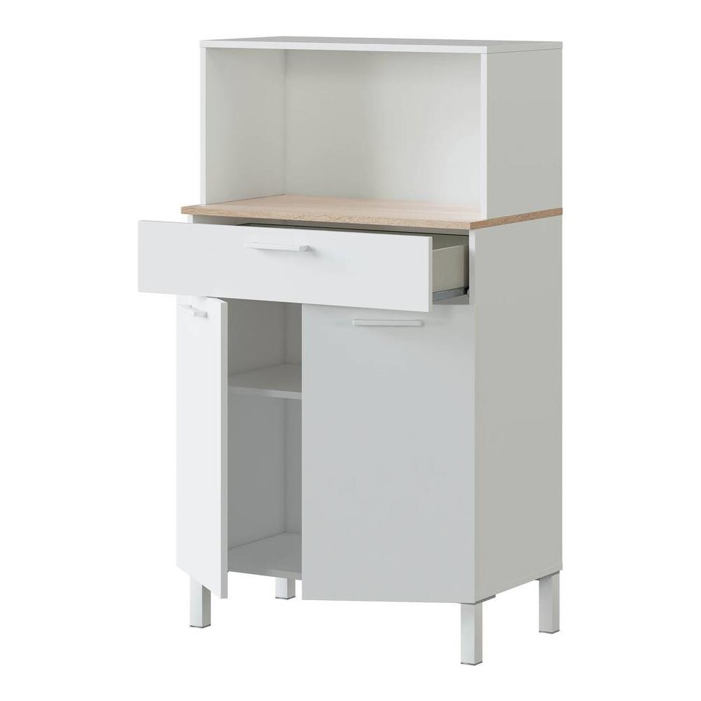 Buffet ""kira"" 2 Porte + 1 Cassetto - 126 X 72 X 40 Cm - Bianco - Foto 3
