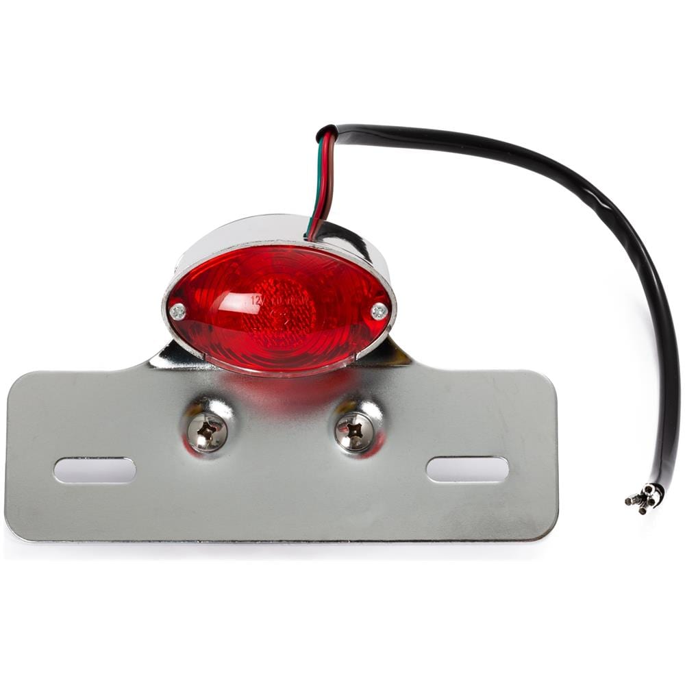 Fanale Porta Targa Metallo Posteriore Moto Omologato Luce Stop Targa Cromo - Foto 1