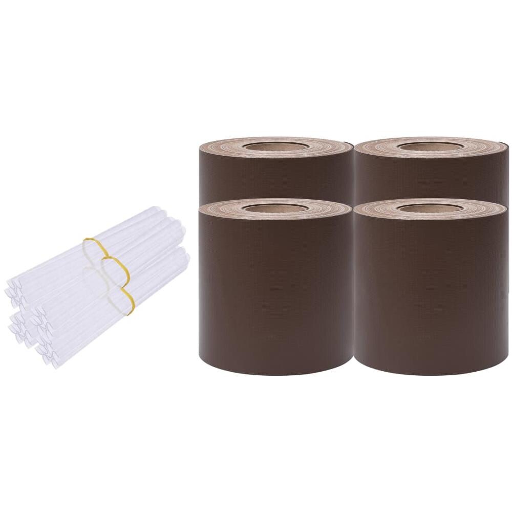 Recinzione Frangivento 4 Pz In Pvc 35x0,19m Marrone - Foto 2