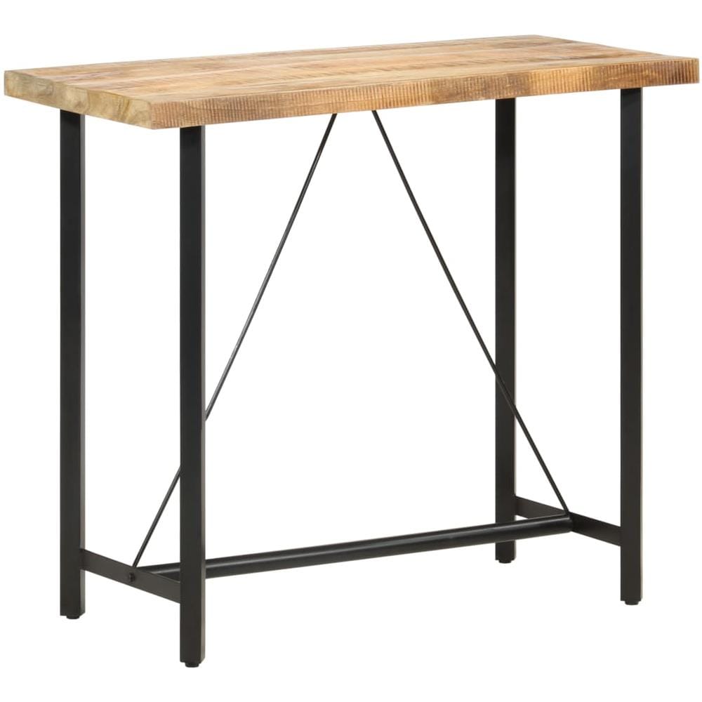 Tavolo Da Bar 120x58x107 Cm In Legno Ruvido Di Mango - Foto 8