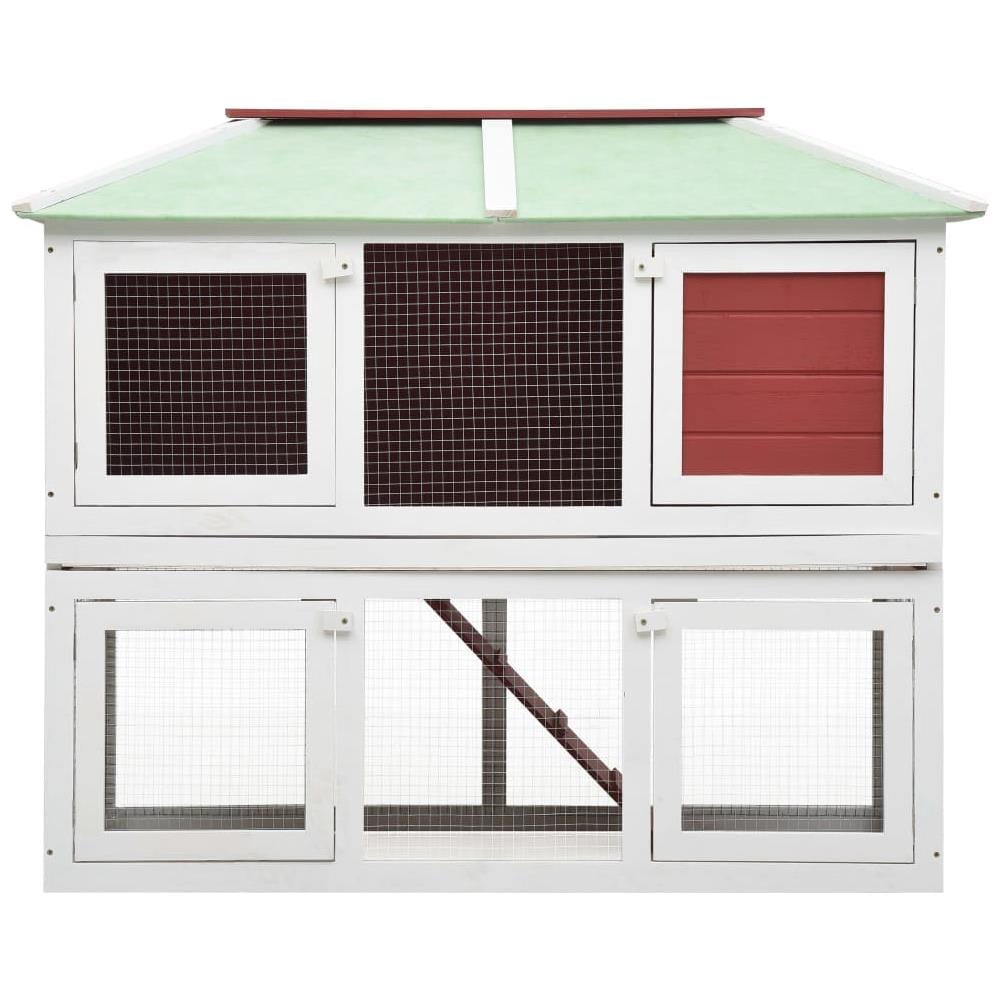 Conigliera a Due Piani Rossa in Legno - Foto 3