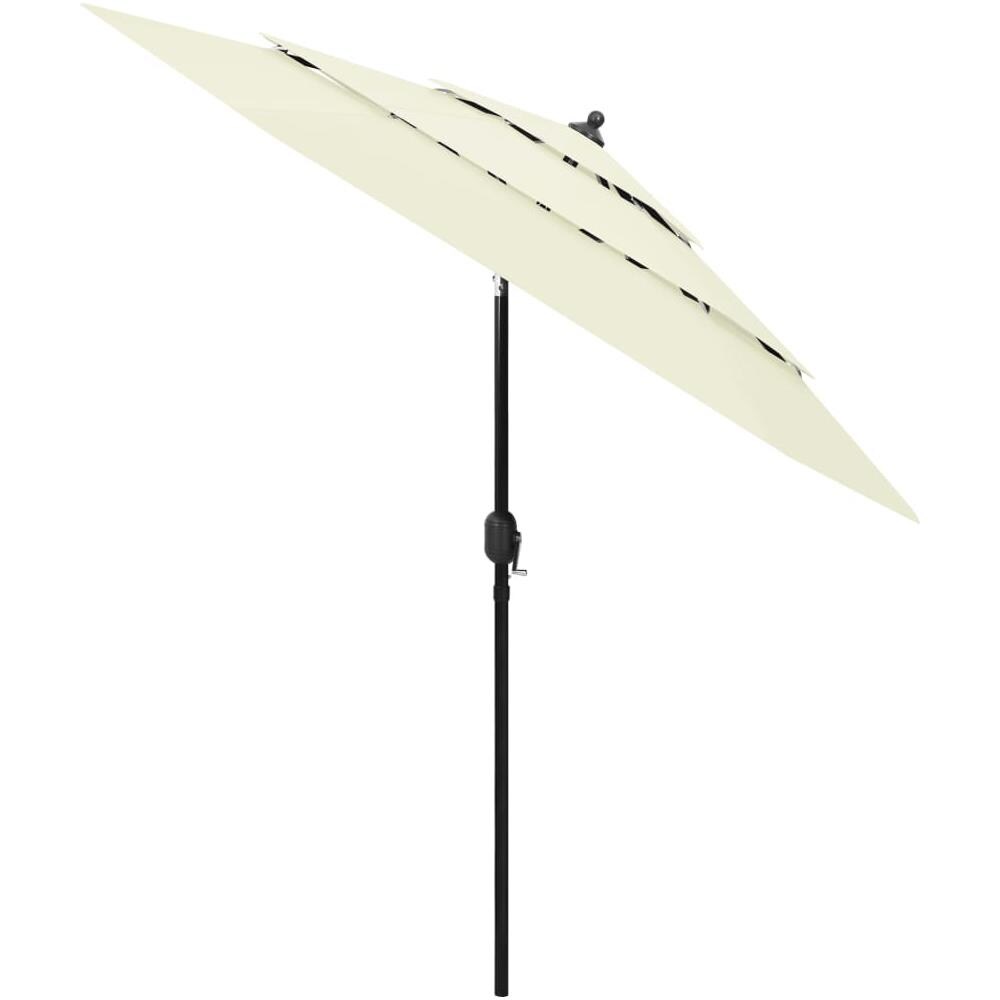 Ombrellone a 3 Livelli con Palo in Alluminio Sabbia 2,5 m - Foto 2