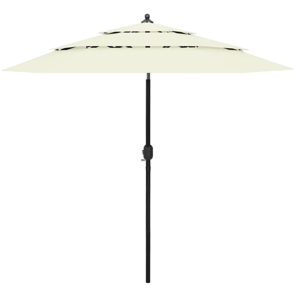 Ombrellone a 3 Livelli con Palo in Alluminio Sabbia 2,5 m - Foto 1