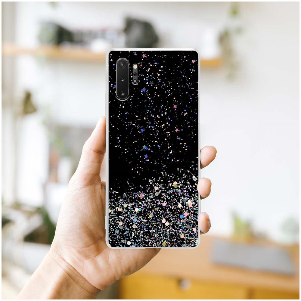 Custodia Compatibile Con Samsung Galaxy Note 10 Plus In Nero Con Glitter - Coperchio Protettivo In Silicone Tpu Flessibile Con Glitter Scintillanti - Foto 8