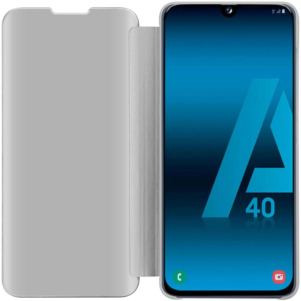 Custodia Compatibile Con Samsung Galaxy A40 In Agata Argento - Clear View Specchio Coperchio Protettivo Con Funzione Di Supporto Protezione A 360 Gradi - Foto 2