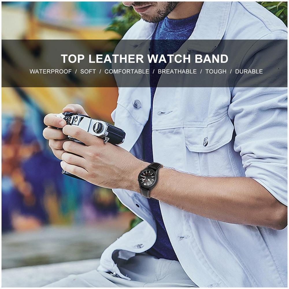 Bracciale Samsung Galaxy Watch 3 (45 Mm) Vera Pelle Nero - Foto 2