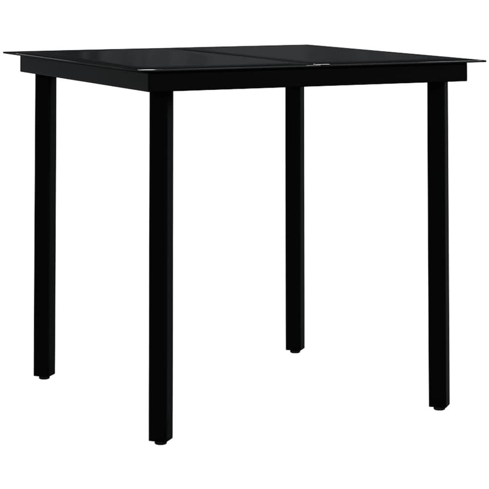 Set Da Pranzo Per Giardino 7 Pz Con Cuscini Grigio E Nero - Foto 3