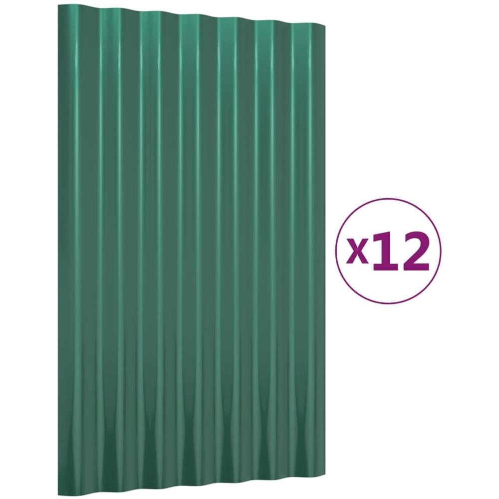 Pannelli Tetto 12pz Acciaio Verniciato A Polvere Verde 60x36 Cm - Foto 2
