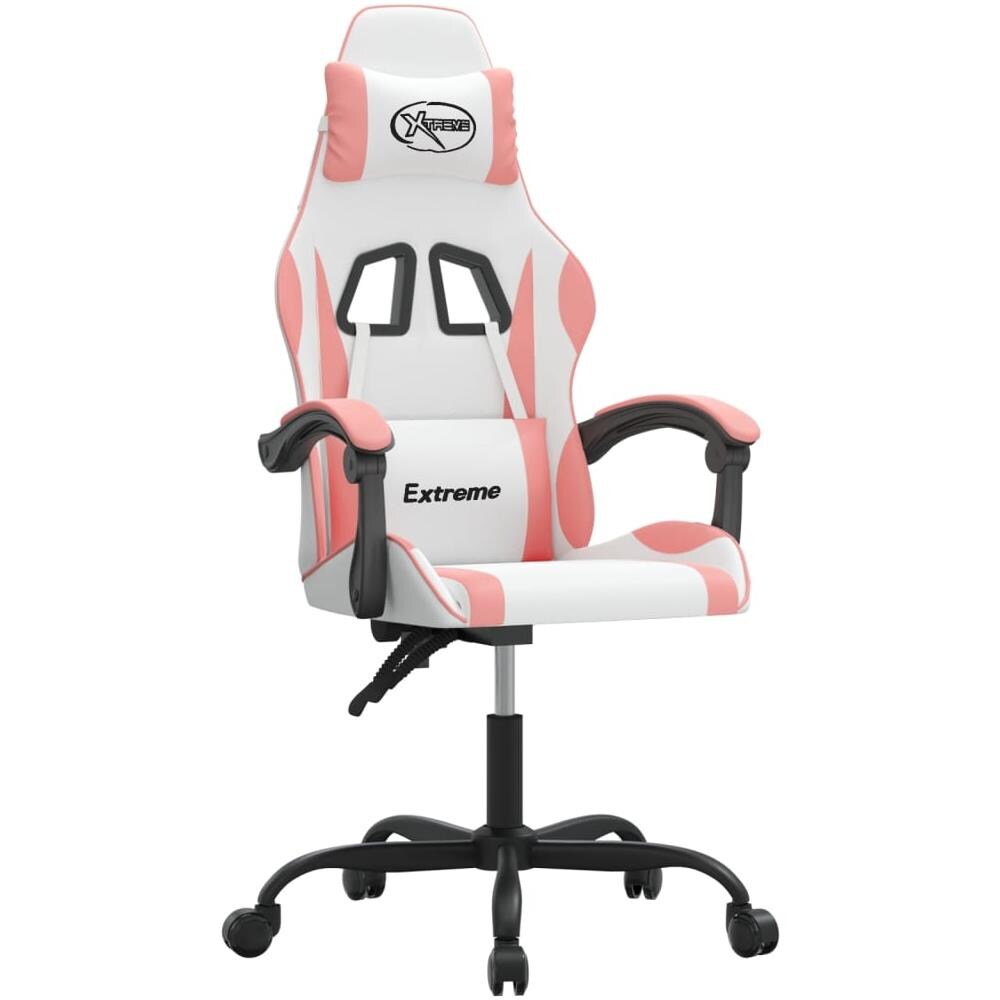 Sedia Da Gaming Bianco E Rosa In Similpelle - Foto 2