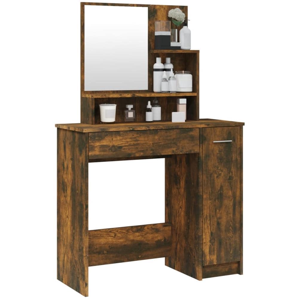 Toeletta Con Specchio Rovere Fumo 86,5x35x136 Cm - Foto 3