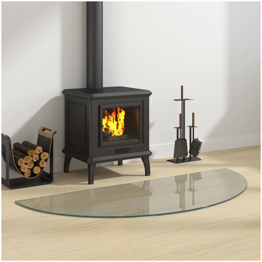 Lastra In Vetro Per Caminetto Semicircolare 1200x500 Mm - Foto 1