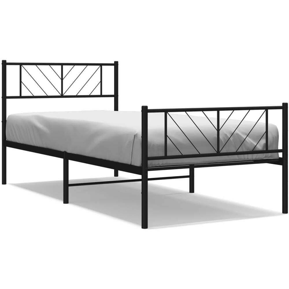 Giroletto Con Testiera E Pediera Metallo Nero 107x203 Cm - Foto 2