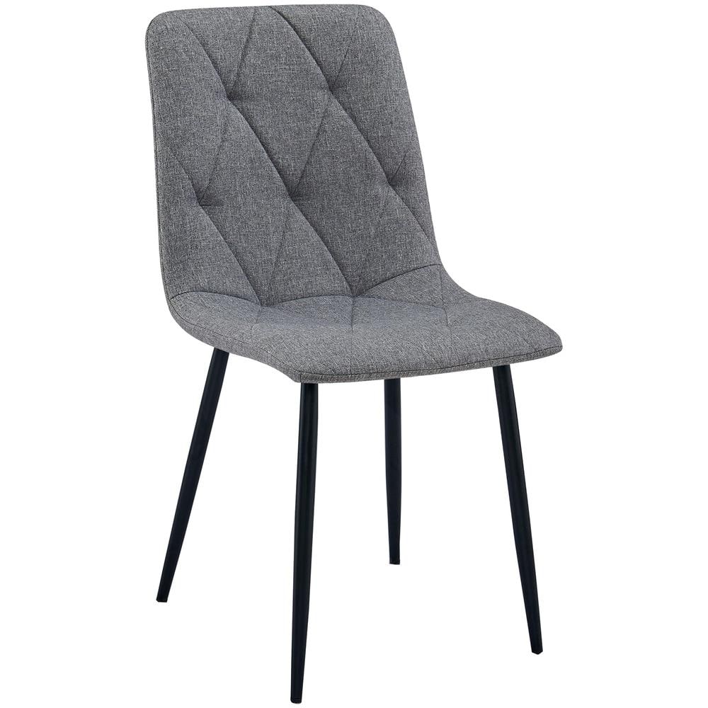 Sedia imbottita VALORA TYRA - Elegante tessuto grigio scuro x 3 - Foto 2