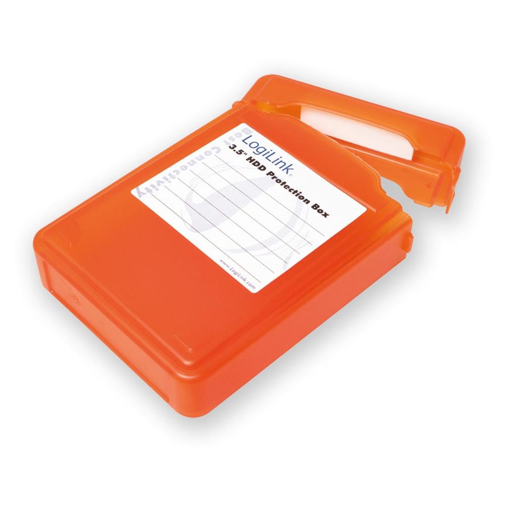 ICA-HD 35OR - Scatola di Protezione per 1 HDD 3,5'' ArancioneTrasparente - Foto 1