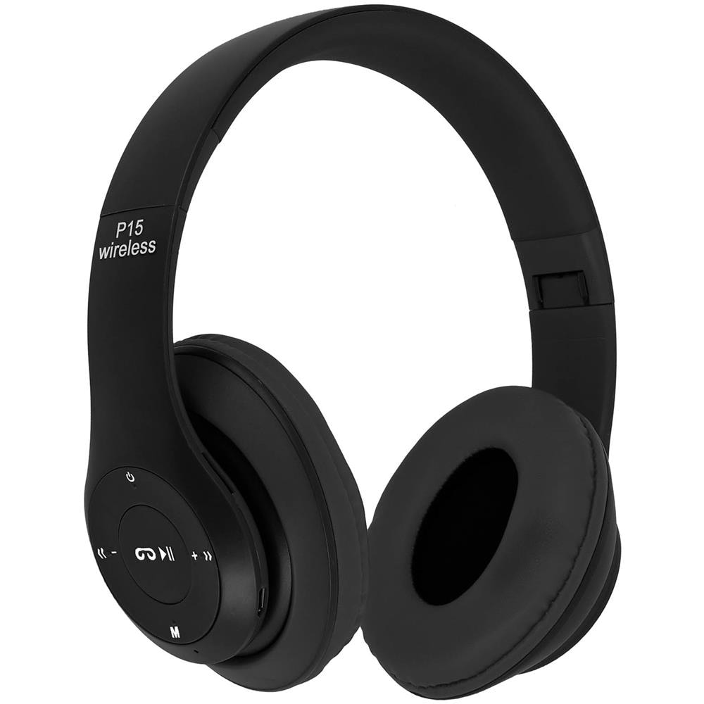 Cuffie Audio Senza Fili Bluetooth 4.0 / jack 3.5 Mm Micro-sd Radio Fm P15 Nero - Foto 2