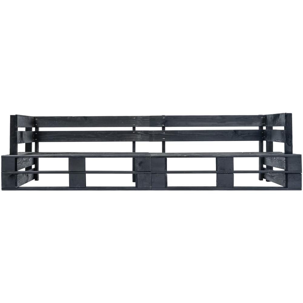 Divano da Giardino a 2 Posti su Pallet Nero in Legno - Foto 2