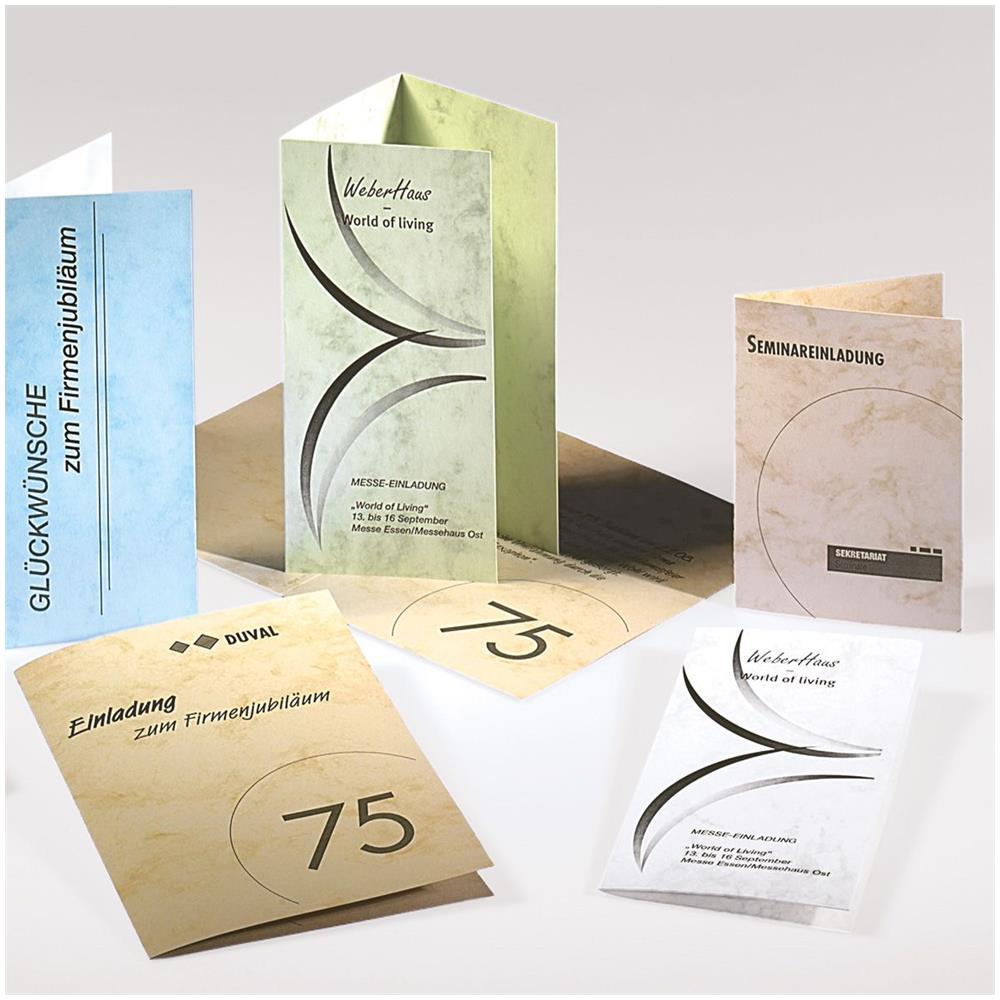 Pc-faltkarten, Din Lang (2-3 A4), Marmor Grau Edelkarton, 185 G-qm, Fr Inkjet-laser-kopierer, Beidseitig (dc114)  - Foto 2