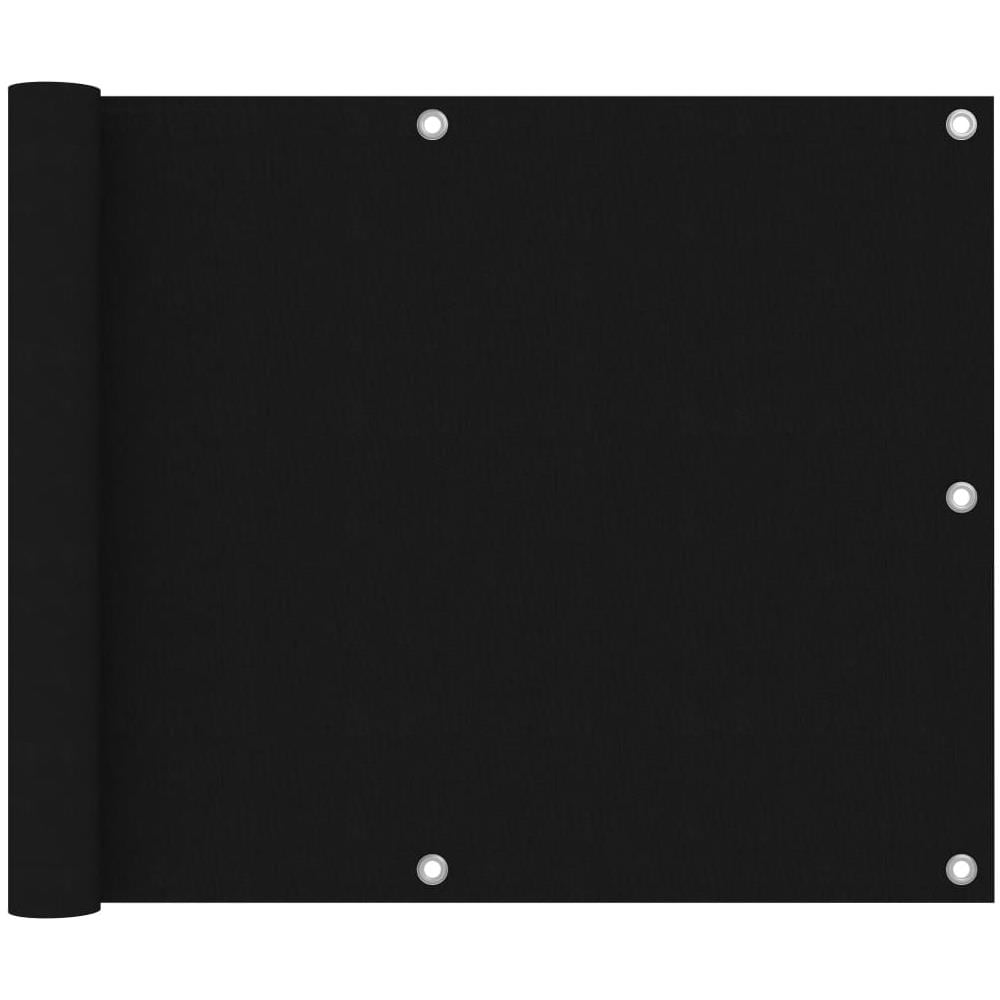 Paravento da Balcone Nero 75x400 cm in Tessuto Oxford - Foto 1