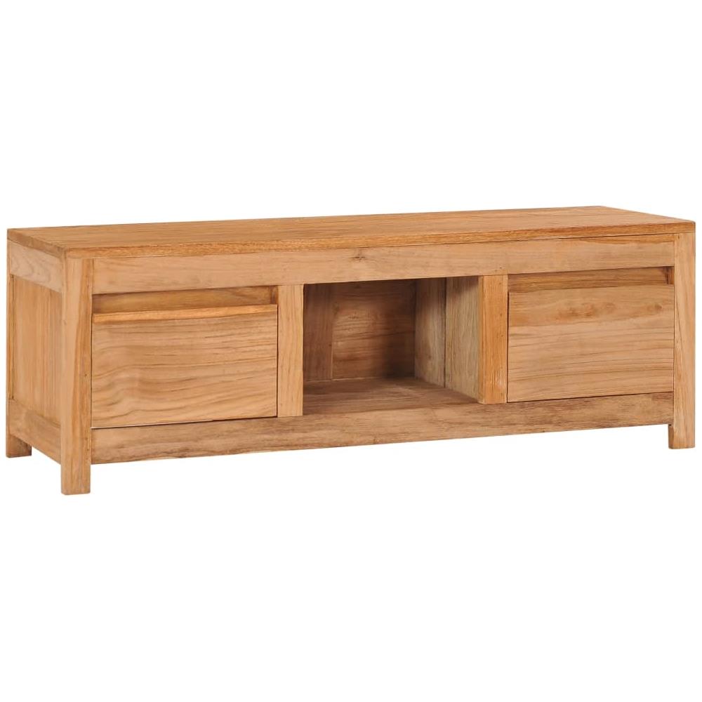 Mobile Porta TV 100x30x35 cm in Legno Massello di Teak - Foto 1