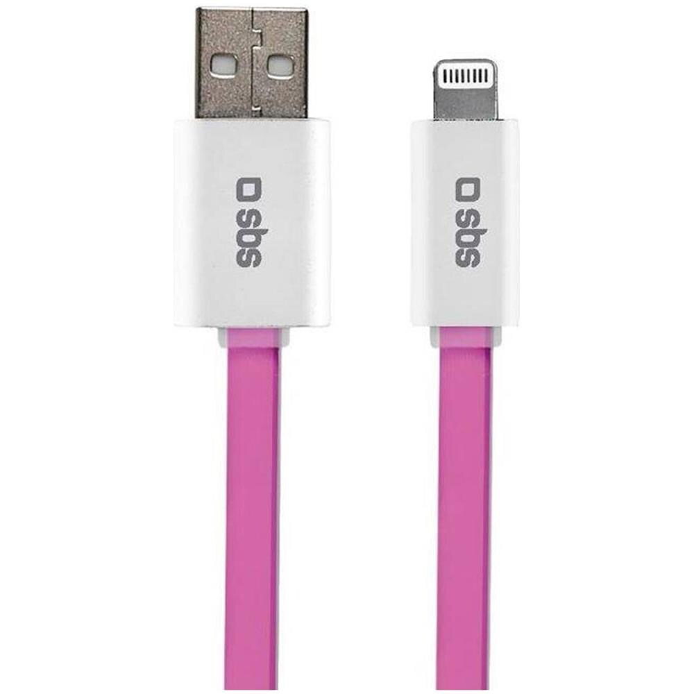 TECABLELIGFLATP USB A Lightning Rosa cavo di interfaccia e adattatore - Foto 1