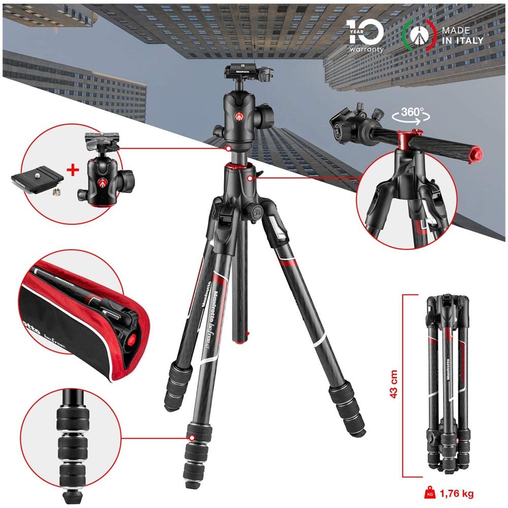 Mkbfrc4gtxp-bh Cavalletto Fotocamere Fibra Di Carbonio Teste A Sfera Nero - Foto 5